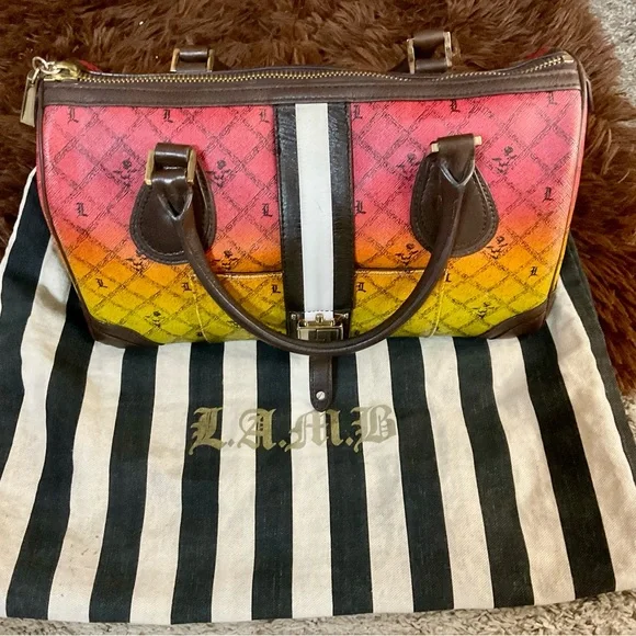 L.A.M.B. Red and Yellow ombré Rasta tote bag - Picture 2 of 12